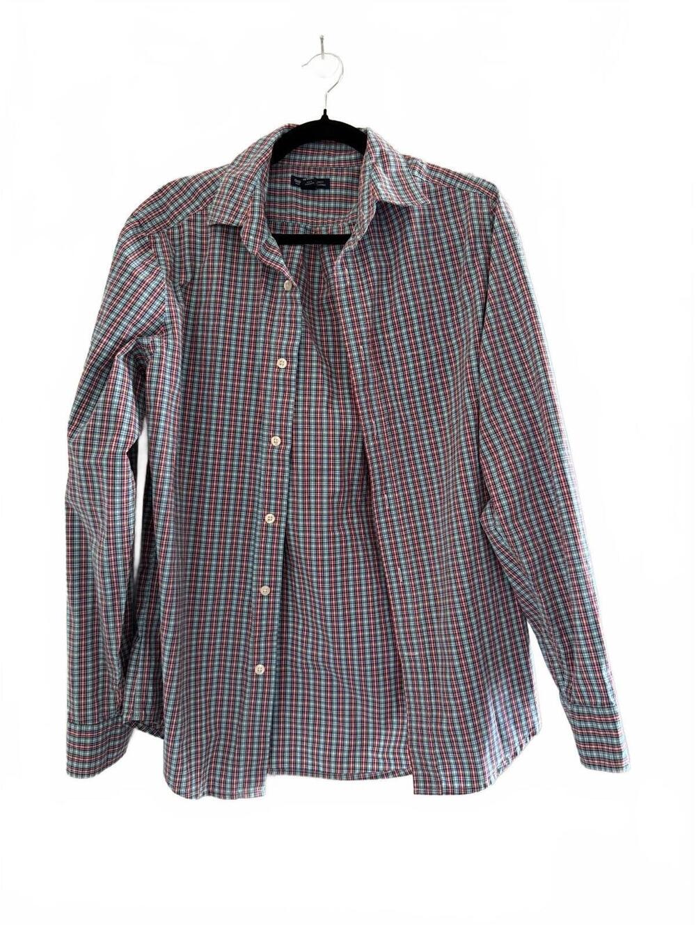 Gap Classic Fit Plaid Button Down Shirt Men’s Small Blue Red Long Sleeve Cotton